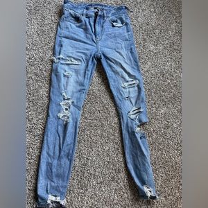 Womens American Eagle next level ripped high waisted jeggings